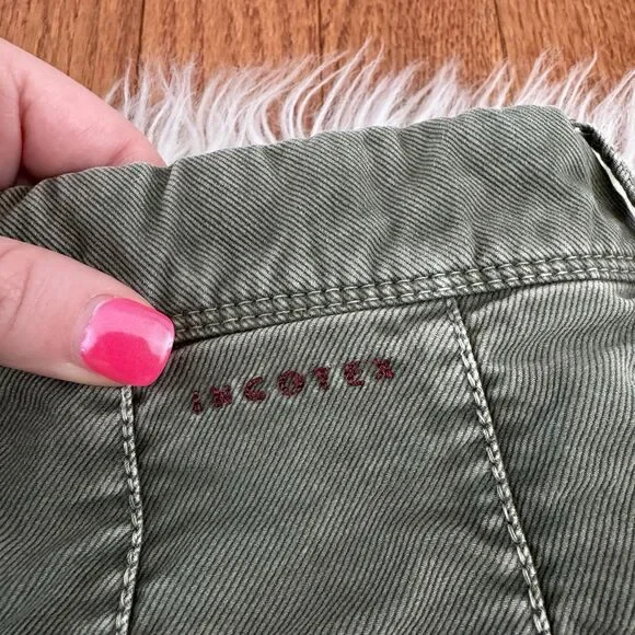 Incotex Pants Men’s 36X32 Army Green Slim Fit Tricochino Utility Trousers $410